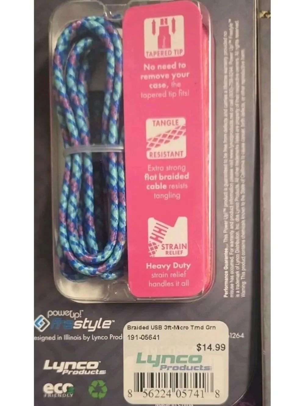 Set of 4 Trendiez Micro USB to USB Braided Charging Cables 3FT Mixed Colors NEW